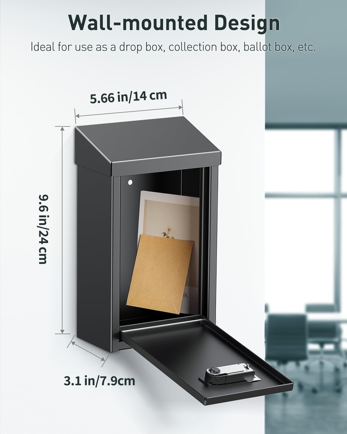 Uniclife Key Drop Box with 3-Digit Lock – Wall-Mounted Steel Donation & Collection Box