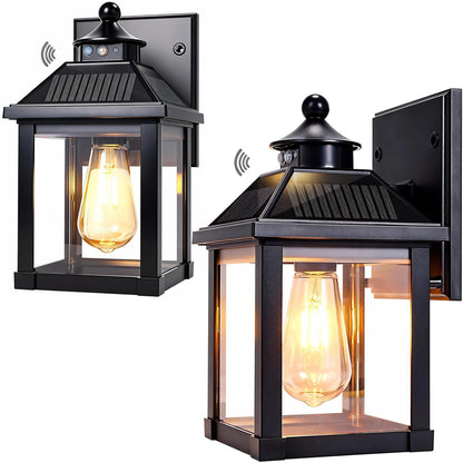 UOOIUMOY 2-Pack Solar Wall Lights – Dusk-to-Dawn, Motion Sensor, IP65 Waterproof
