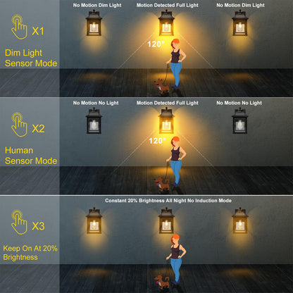 UOOIUMOY 2-Pack Solar Wall Lights – Dusk-to-Dawn, Motion Sensor, IP65 Waterproof