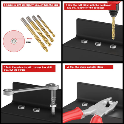 UYECOVE 14-Piece Screw Extractor Set – Left-Hand Drill Bits for Stripped Screws & Broken Bolts