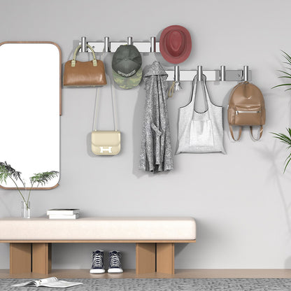 VAEHOLD Hat & Coat Wall Mount Rack — 5 Hooks, Polished Chrome