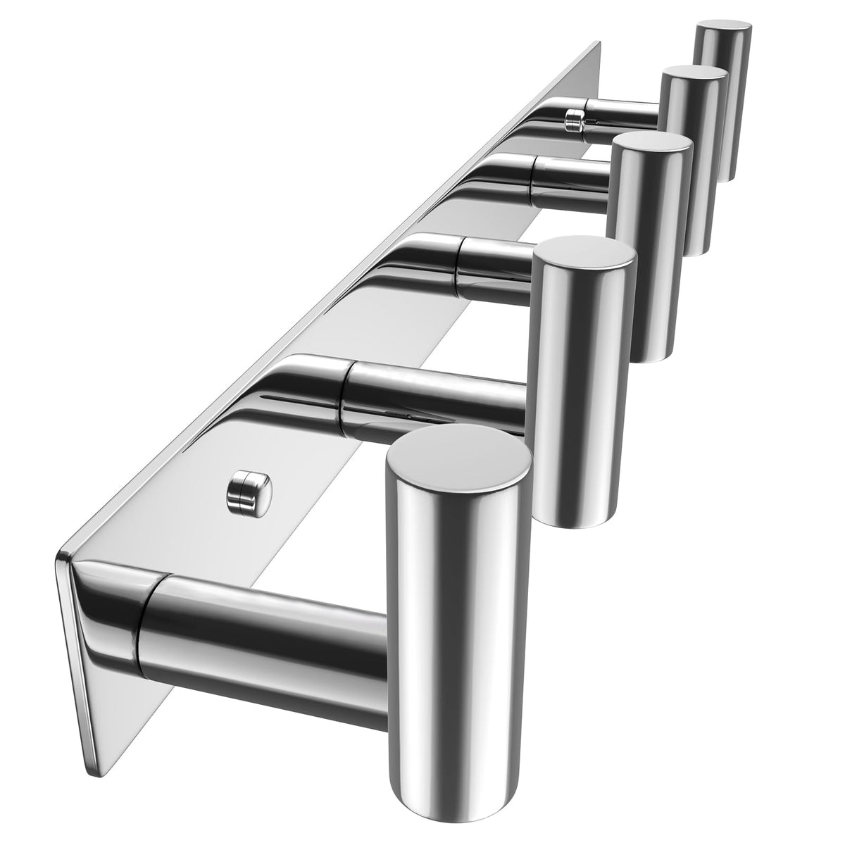 VAEHOLD Hat & Coat Wall Mount Rack — 5 Hooks, Polished Chrome
