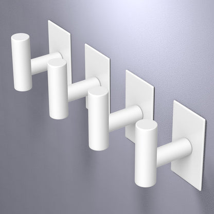 VAEHOLD Wall Towel Hooks – Heavy-Duty Adhesive, No-Drill Installation, White, 4-Pack