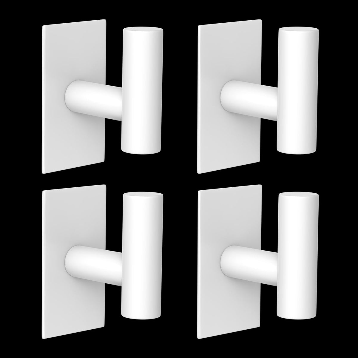 VAEHOLD Wall Towel Hooks – Heavy-Duty Adhesive, No-Drill Installation, White, 4-Pack