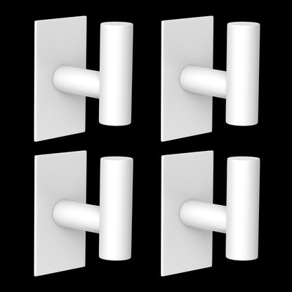VAEHOLD Wall Towel Hooks – Heavy-Duty Adhesive, No-Drill Installation, White, 4-Pack