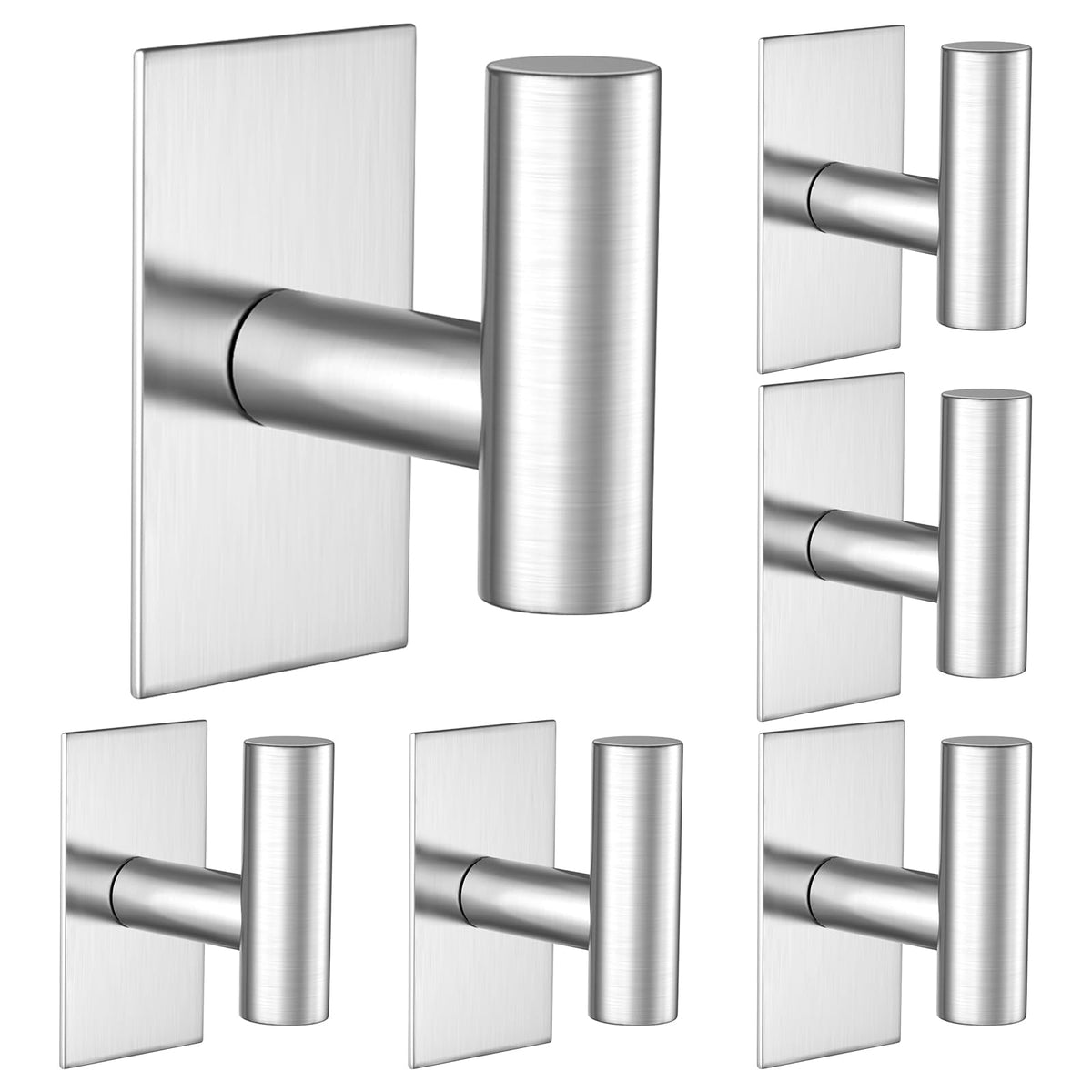 VAEHOLD Wall Hooks 6-Pack | Heavy-Duty Adhesive Hooks for Kitchen, Closet & More