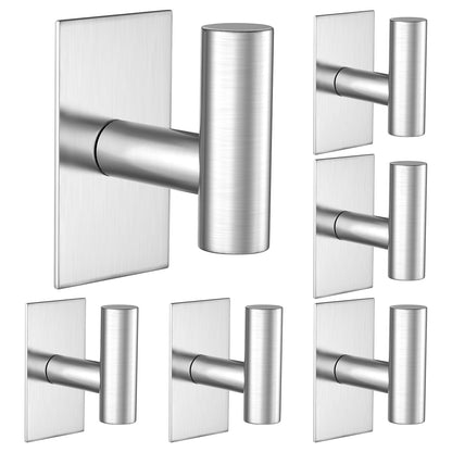 VAEHOLD Wall Hooks 6-Pack | Heavy-Duty Adhesive Hooks for Kitchen, Closet & More