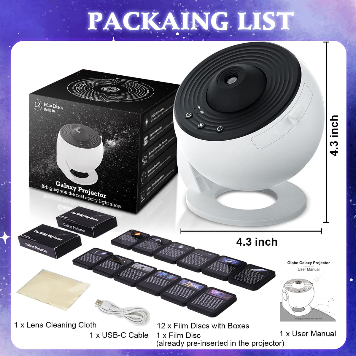 VanSmaGo Galaxy Projector – 13-in-1 Planetarium Star Sky Night Light