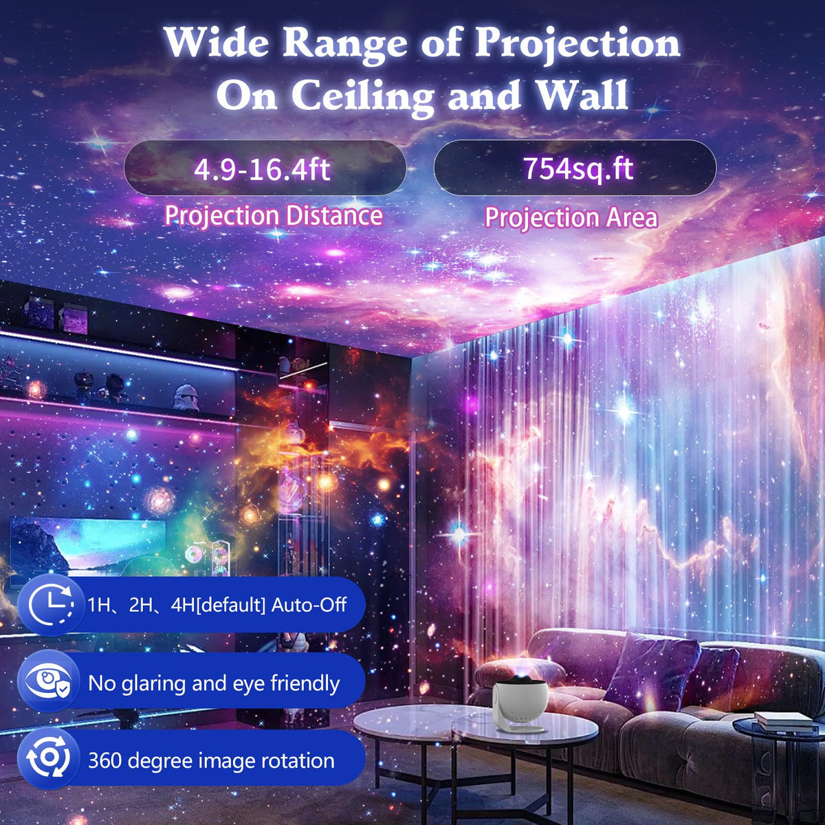 VanSmaGo Galaxy Projector – 13-in-1 Planetarium Star Sky Night Light