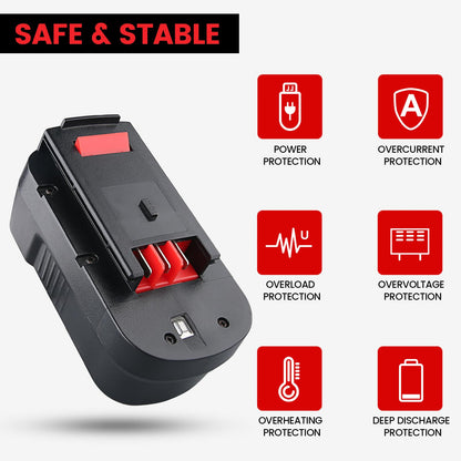 VANTTECH 4.8Ah Ni-MH Replacement Battery for Black+Decker 18V | HPB18, Firestorm Compatible