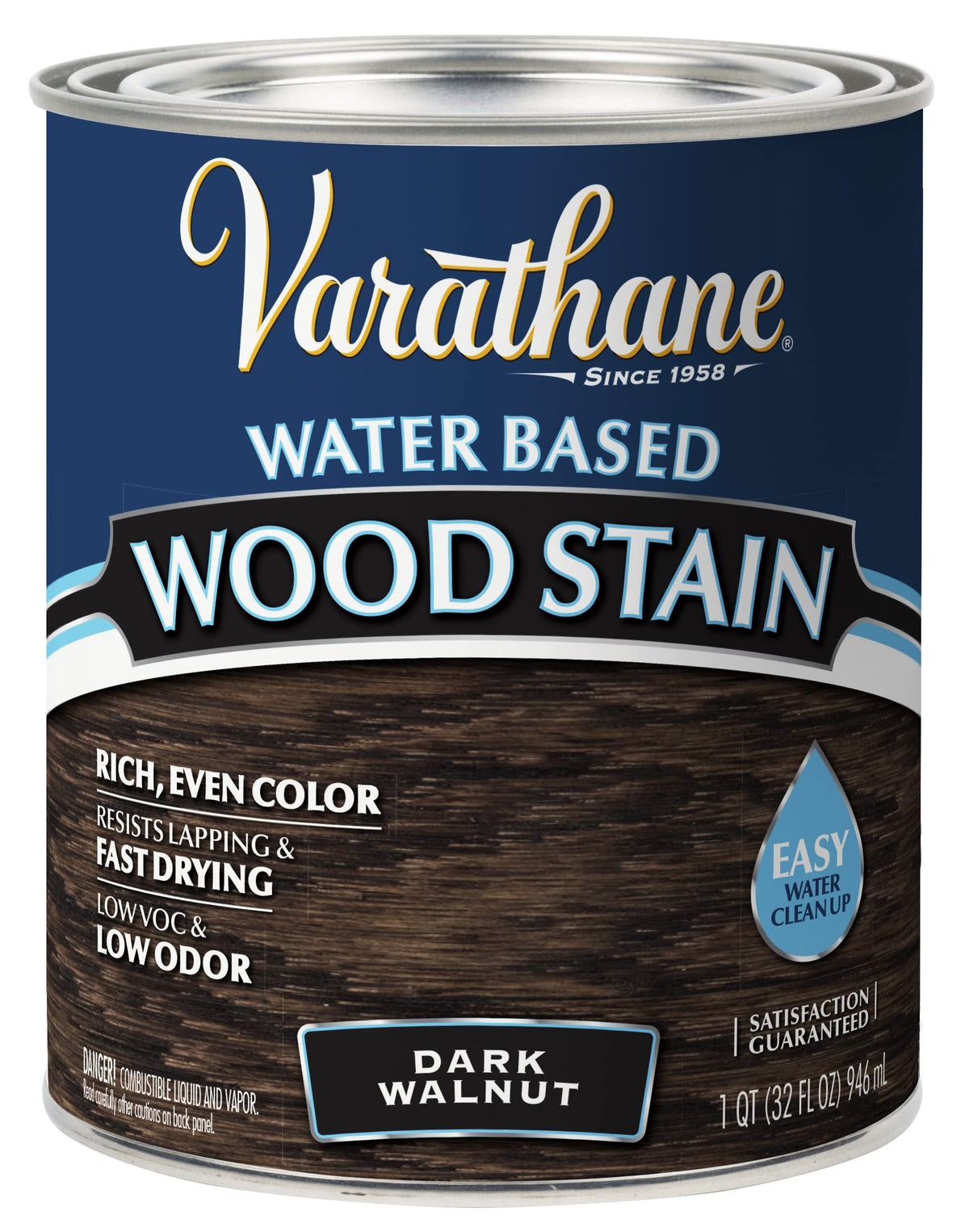 Varathane 381119 Water Based Wood Stain – Dark Walnut, 1-Coat Coverage
