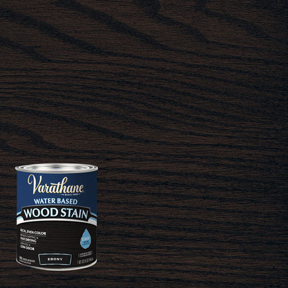 Varathane Ebony Water-Based Wood Stain – One-Coat Coverage, Quart (381120)