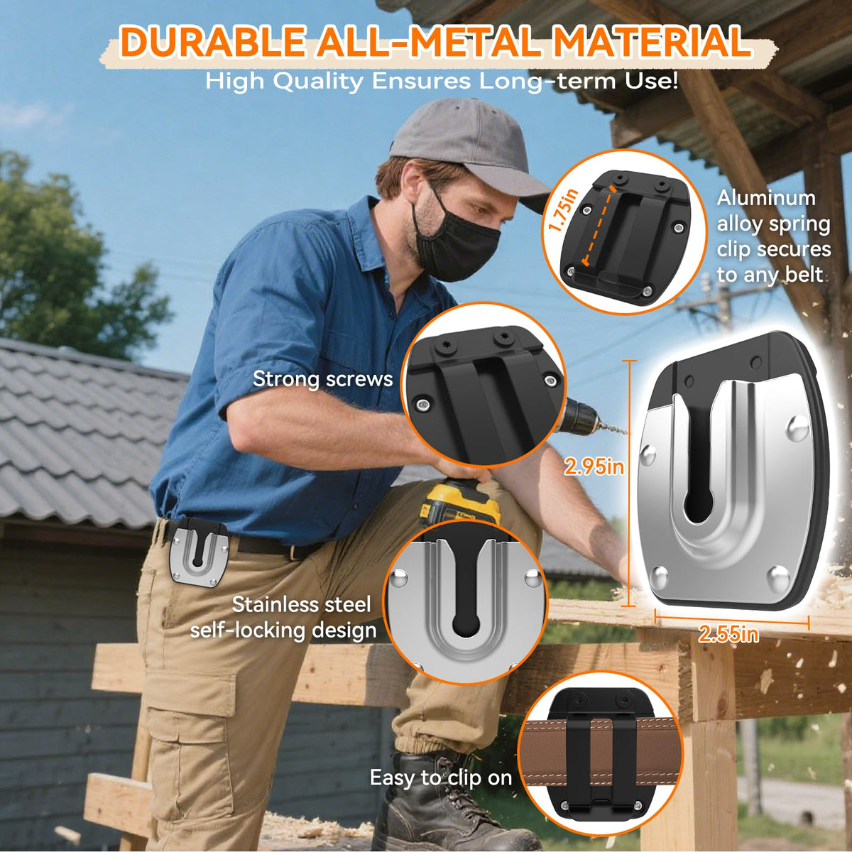 VAYAGARDEN Universal Tool Holster – Clip-On Belt Holder for Drill, Impact Driver & More