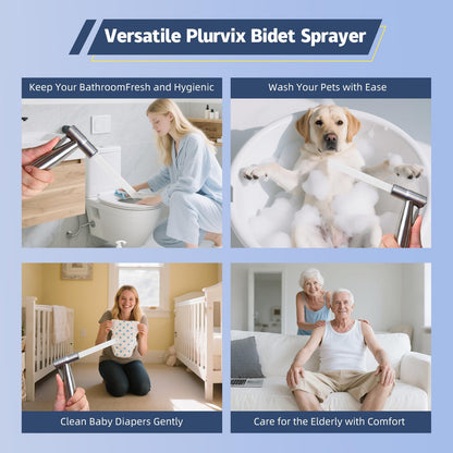 Vayzluiy Handheld Bidet Sprayer – Adjustable Water Pressure, Matte Black, Durable Brass Valve