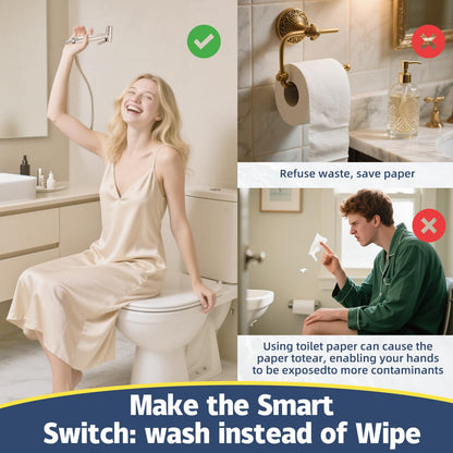 Vayzluiy Handheld Bidet Sprayer – Adjustable Water Pressure, Matte Black, Durable Brass Valve