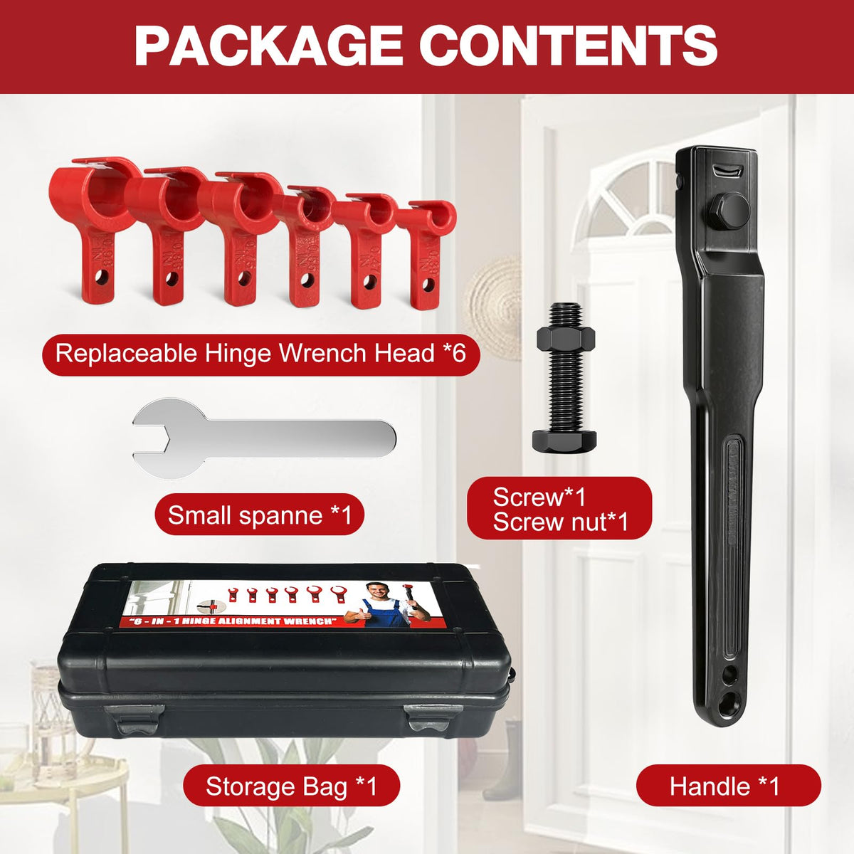 Vdsfand 6 in 1 Door Hinge Adjustment Tool Kit | Precise Hinge Gap & Quick Install