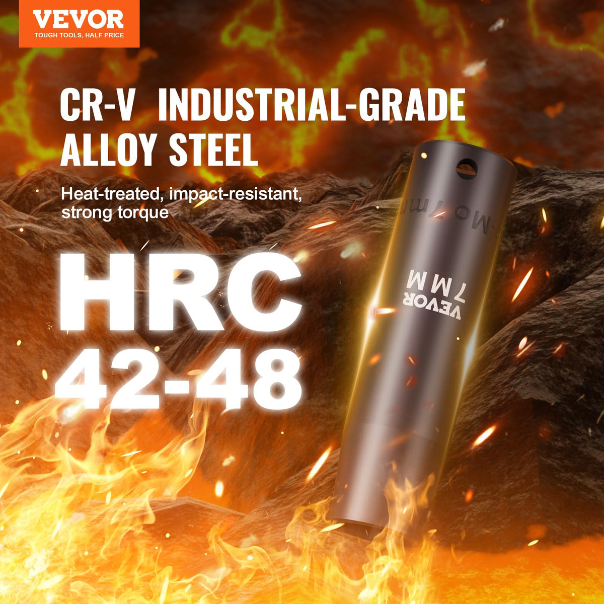 VEVOR 1/2 Drive Impact Socket Set | 65-Piece SAE & Metric, Cr-V Steel, Rugged Case