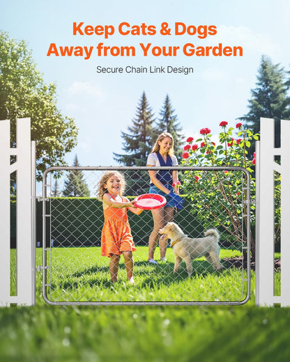 VEVOR Chain Link Gate 72 x 48 in – Adjustable, Rust-Resistant Galvanized Fence Gate (Posts Not Included)