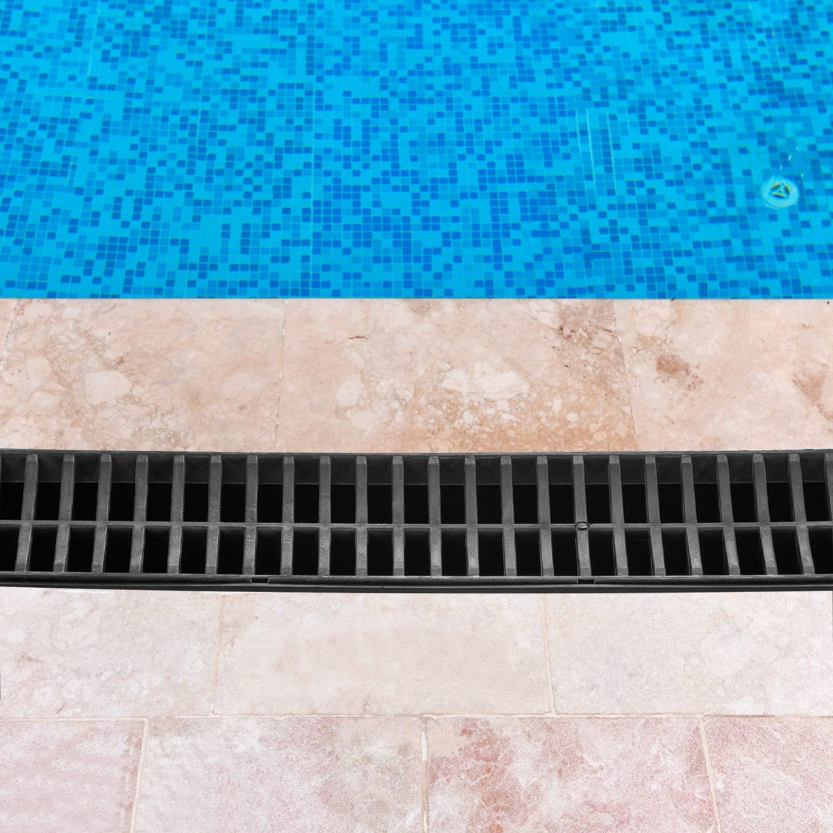 VEVOR Trench Drain System 6-Pack – HDPE Channel Drain with Grate (6 x 39 in)