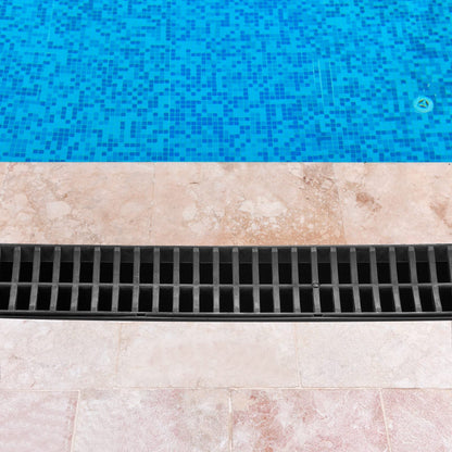 VEVOR Trench Drain System 6-Pack – HDPE Channel Drain with Grate (6 x 39 in)
