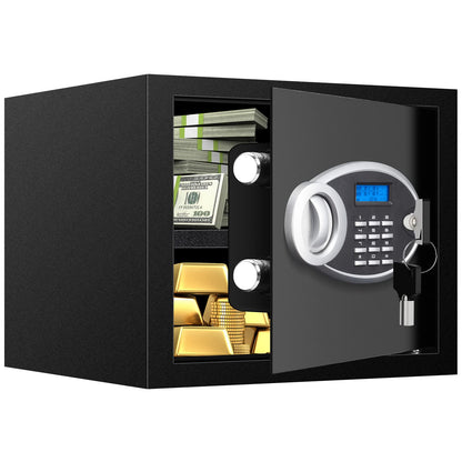 VIDXCVIT 1.2 Cu Ft Safe Box with Digital Keypad – Wall or Floor Mount, Removable Shelf