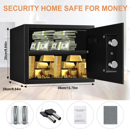 VIDXCVIT 1.2 Cu Ft Safe Box with Digital Keypad – Wall or Floor Mount, Removable Shelf