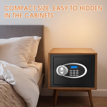 VIDXCVIT 1.2 Cu Ft Safe Box with Digital Keypad – Wall or Floor Mount, Removable Shelf