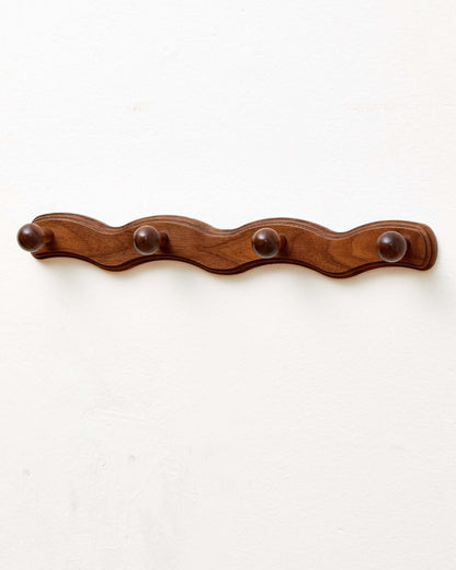Vinoil Wood Coat Rack Wall Mount – 4-Pack Walnut Hooks for Coats & Accessories
