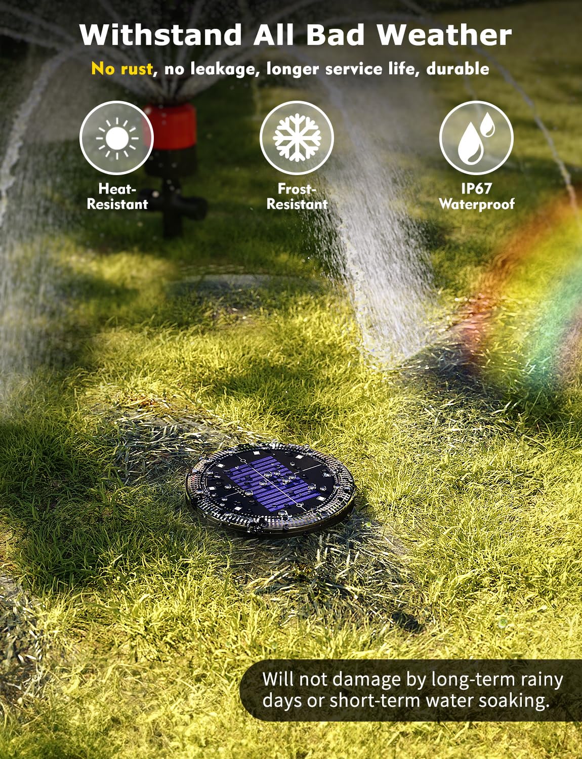 VIODAIM Color Changing Solar Ground Lights with 33ft Remote — Waterproof Pathway Lights, 10 Pack