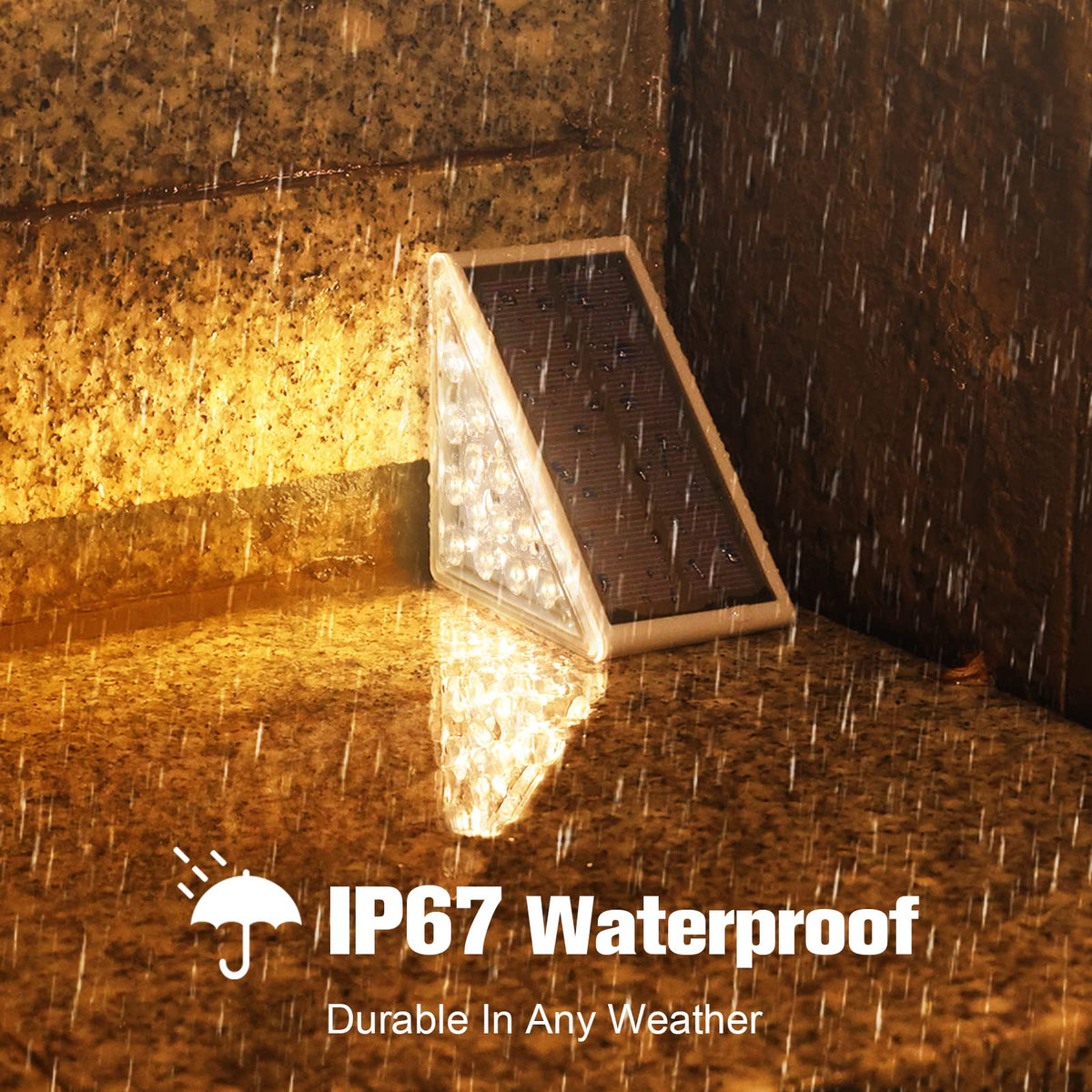 VOLISUN Solar Stair Lights 12 Pack – IP67 Waterproof LED Step Lights, 80 Lumen Warm White