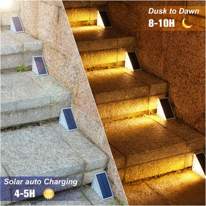 VOLISUN Solar Stair Lights 16-Pack | Waterproof IP67 LED Outdoor Step Lights