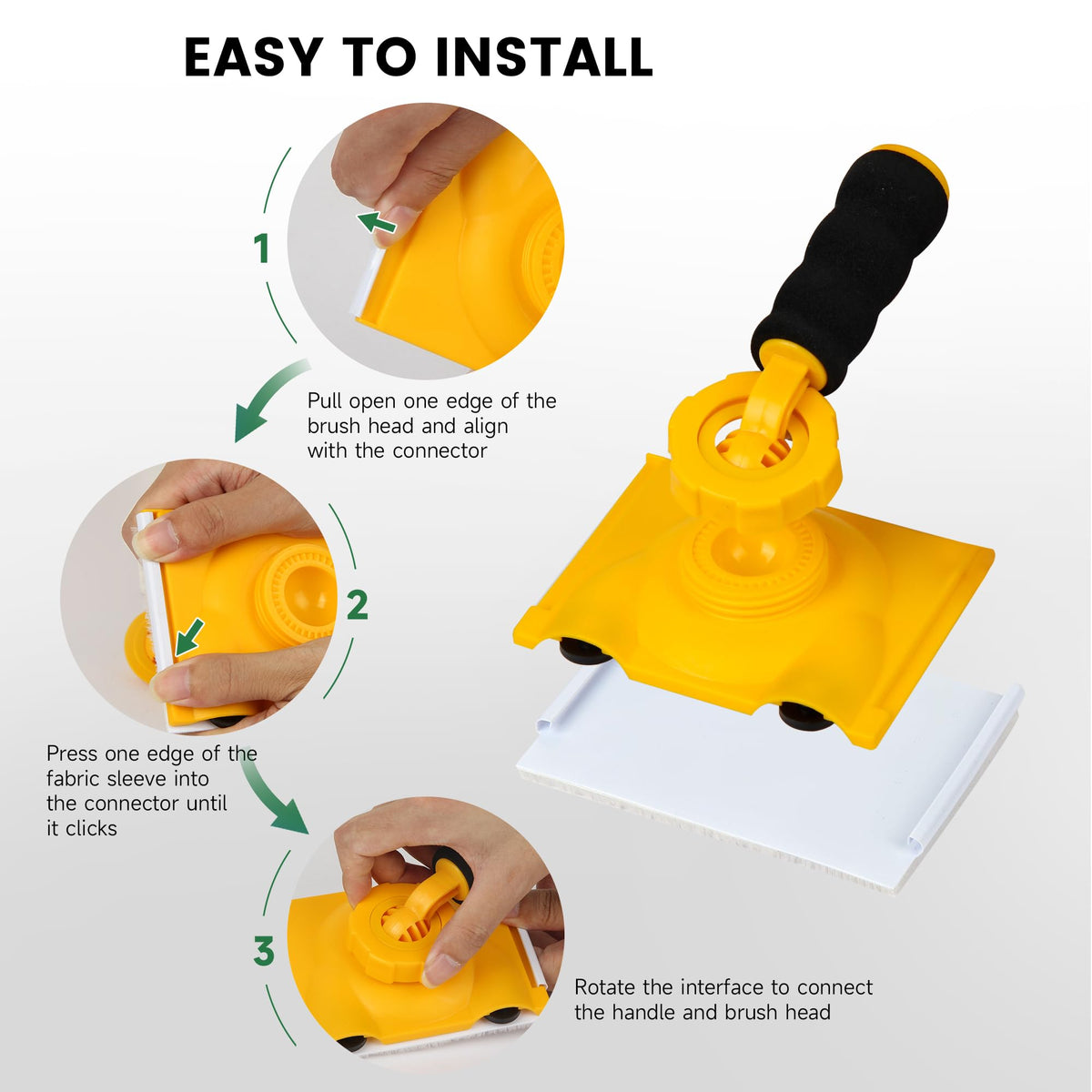 VOOMEY Paint Edger - 360° Rotation Handle, Corner & Ceiling Edge Painter with 5pcs Replace Pads