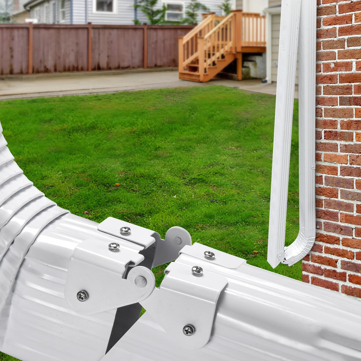 VYH Gutter Downspout Flip-Up Hinge – 8-Pack Aluminum Extension, Easy Install