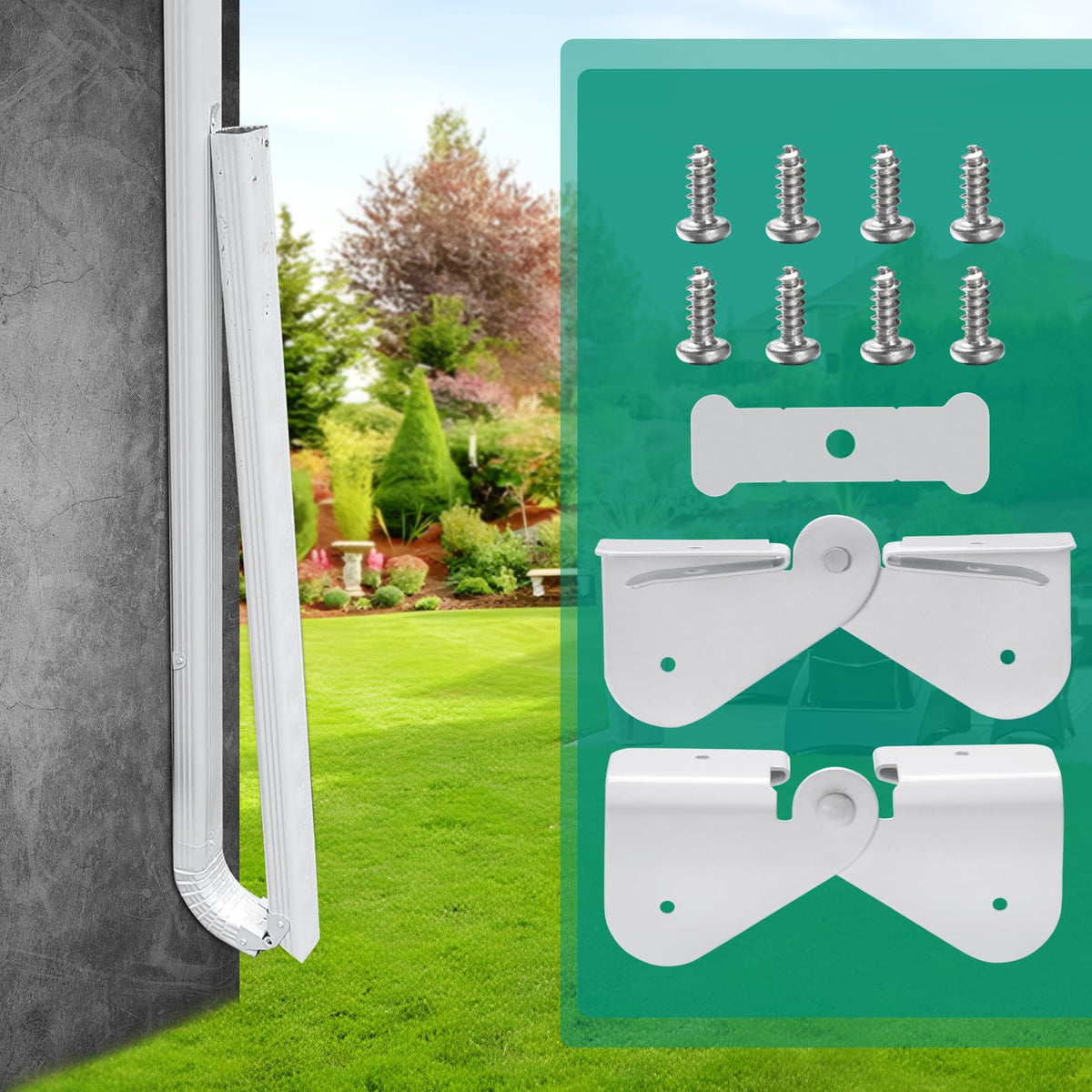 VYH Gutter Downspout Flip-Up Hinge – 8-Pack Aluminum Extension, Easy Install