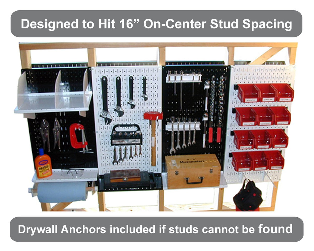 Wall Control Pegboard Organizer Kit (4 ft) – Black Metal Pegboard Panels & Accessories | Heavy-Duty Tool Storage