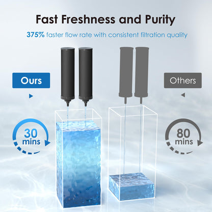 Waterdrop Black Carbon Filter — Replacement for Berkey BB9-2 & Waterdrop Gravity Systems (2 Pack)