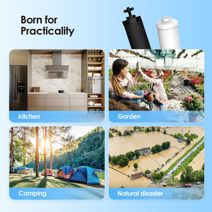 Waterdrop Gravity Water Filter Replacement Pack for Berkey & Waterdrop Systems | NSF/ANSI 372