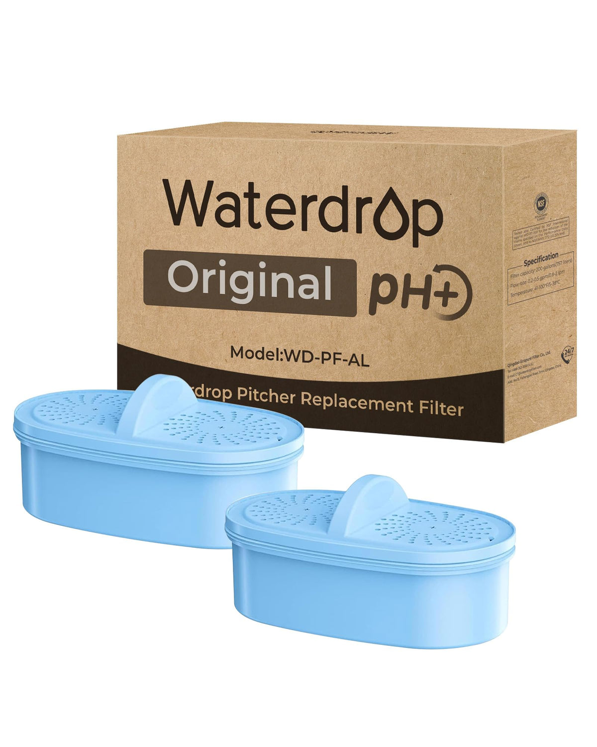 Waterdrop PF-AL Alkaline Filter Replacement for Waterdrop Pitchers — 2 Pack