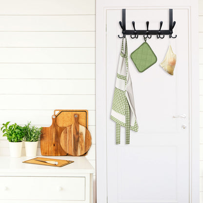 WEBI Over The Door Hook – 5 Tri Hooks Rack for Coats & Towels | Black