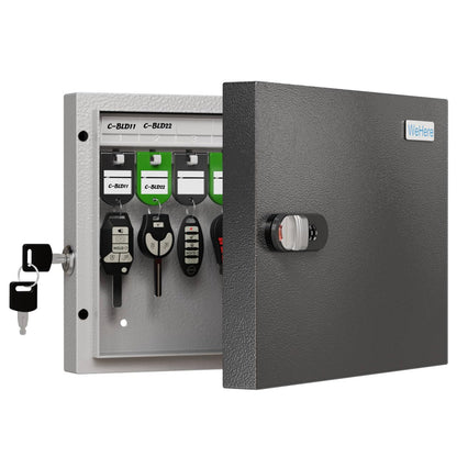 WeHere 16-Key Lock Box – Wall-M Mounted Key Cabinet with Dual Lock (3-Digit Combination)
