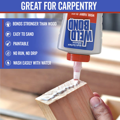 Weldbond Multi-Surface Strong Glue – Fast Drying, Weatherproof Adhesive (14.2oz) 2 Pack