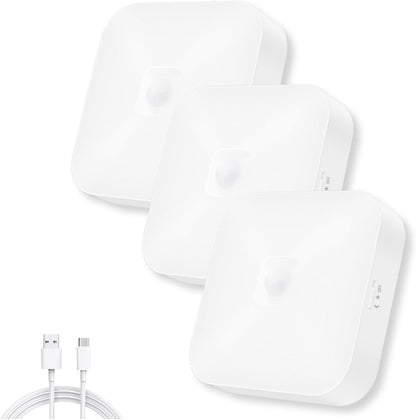 WhitePoplar Rechargeable Motion Sensor Light – Wireless Ceiling Light, 500LM, 5000K, 3-Pack