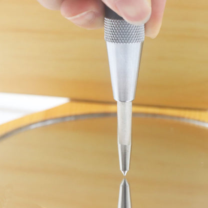 WHLLING 2-Piece Automatic Center Punch — 6-Inch Hardened Steel, Spring-Loaded with Adjustable Knurled Cap