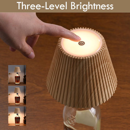 WILIT Wireless Bottle Lamp Shades – 3-Level Dimmable Cordless Table Lamp for Home & Bar