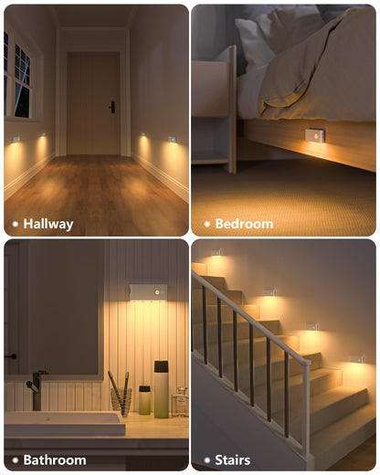 WILLED Motion Sensor Night Light 3-Pack – Rechargeable, Magnetic, Warm White