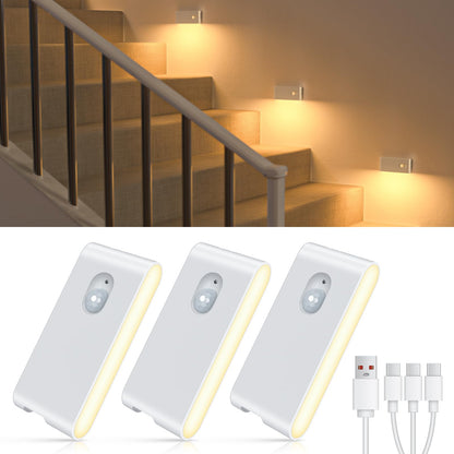 WILLED Motion Sensor Night Light 3-Pack – Rechargeable, Magnetic, Warm White