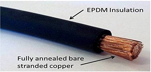 WindyNation 4 Gauge Welding & Battery Cable – 50 ft Total, Black + Red, Pure Copper