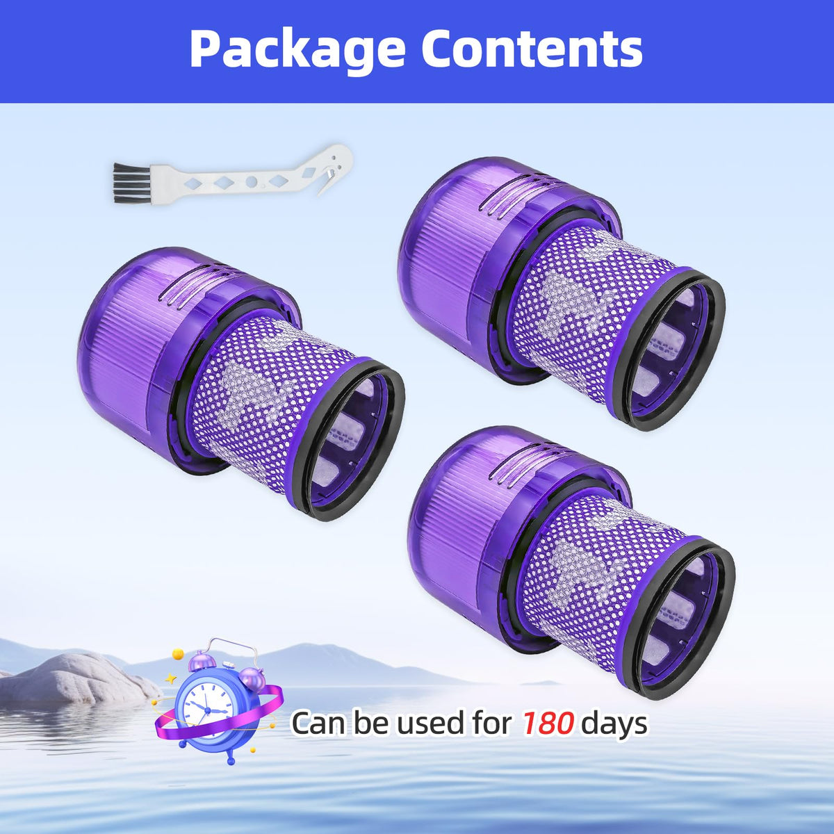 Wipenow 3-Pack Replacement Filters for Dyson V11/V15 & SV Series