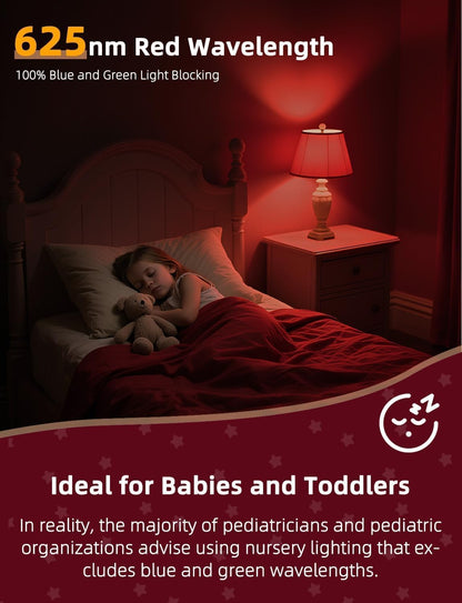 Wivety Red Light Bulbs for Sleep with Remote – 625nm Red Light, 100% Blue Light Block, E26 LED A19, 9W (4 Pack)