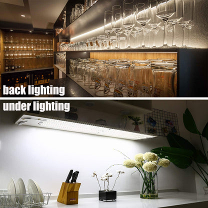 WOBANE Under Counter Light - Dimmable LED Strip Kit, 9.8 ft, 1500LM, 6000K White, RF Remote